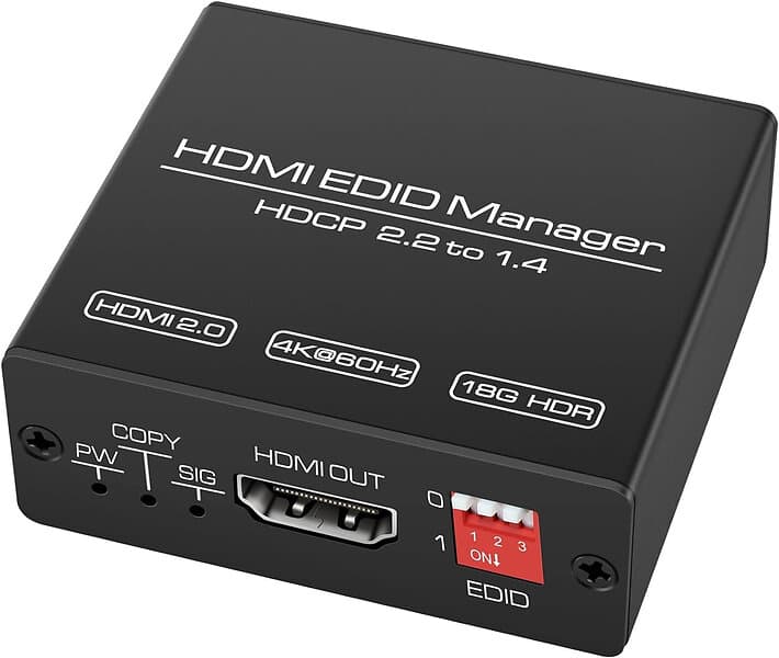 NÖRDIC HDMI EDID Emulator - HDMI 2.0b 4K60Hz 18Gbps HDCP2.2 CEC HDR YUV 4:4:4 HDMI-EMU1