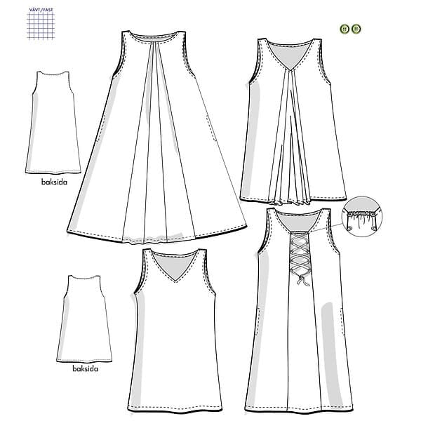 Svenska Mönster Tunika, klänning Kamilla/Sofia, design Stina Jakobsson, 2H15, 36-46