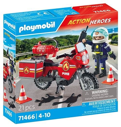 Playmobil Action 71466 Fire Motorcycle & Oil Spill Incident