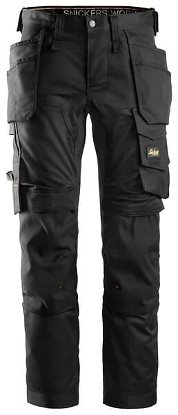 Snickers 6241 Arbetsbyxa Stretch Hölsterfickor Svart D100