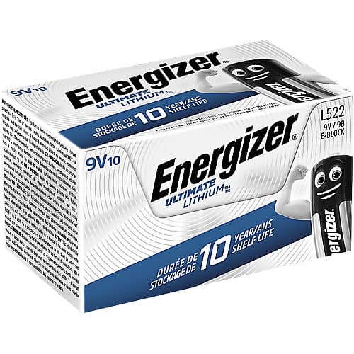 Energizer Ultimate Litium 9V/522 Batteri 10-Pack