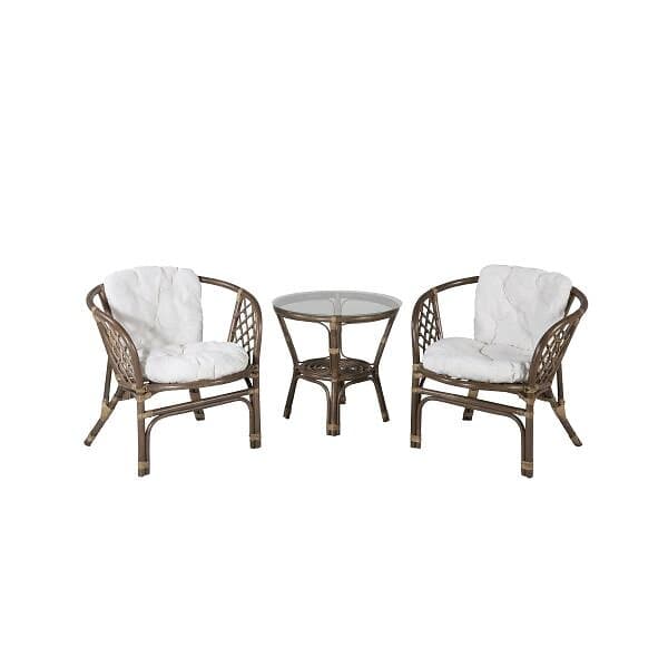 Venture Home Caféset Wera Café set (2+1) Rattan Offwhite Cushion 1573-6011