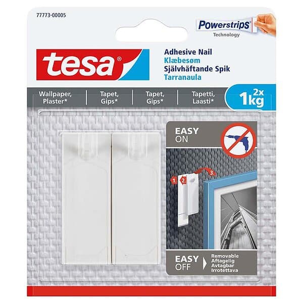 Tesa Självhäftande Spik Tapet 2 st 1kg SJÄLVHÄFTANDE SPIK TAPET 2ST 1,0KG 652312