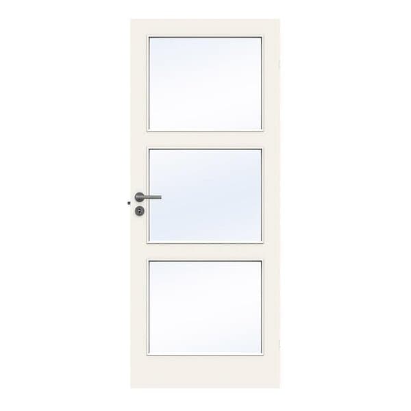 Swedoor Innerdörr Easy GW3 Klarglas 725X1940 Vit 010033