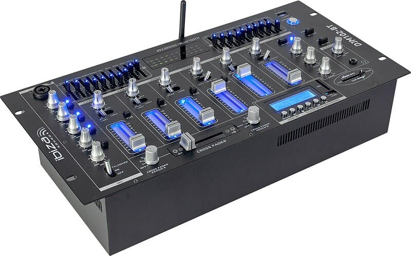 Ibiza 6-kanals mixer 12 ingångar med USB och Bluetooth