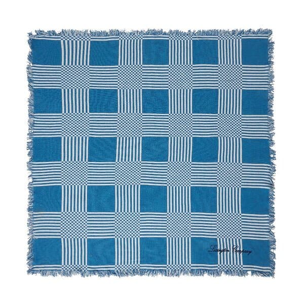 Lexington Checked Recycled Cotton picknickfilt 150x150 cm Blue