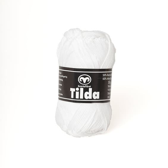 Svarta Fåret Garn Tilda 50g vit – Snow white 04