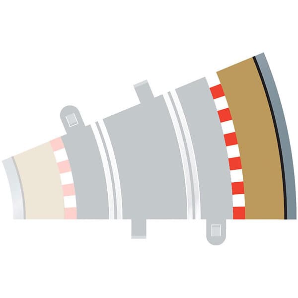 Scalextric Radius 2 Curve Outer Borders 22,5° x 4
