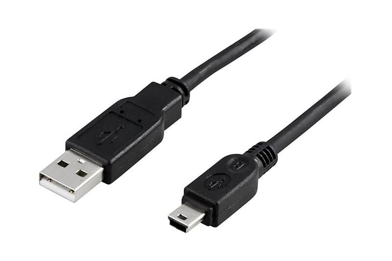 Deltaco USB-24S USB-kabel USB till mini-USB typ B 1 m