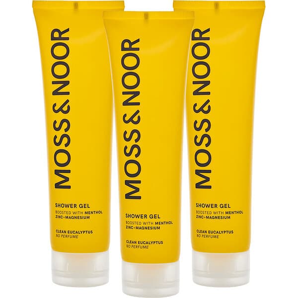 Moss & Noor After Workout Shower Gel Clean Eucalyptus 3 pack 450ml