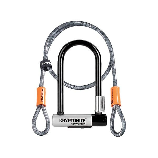 Kryptonite Bygellås KryptoLok Mini-7, 178 mm, inkl. fäste Låsvajer Flex, 120 cm