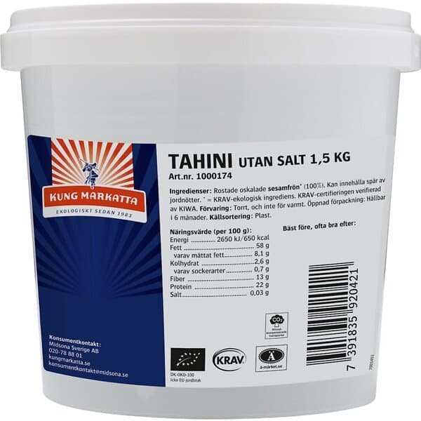 Kung Markatta Tahini utan salt KRAV 1,5kg