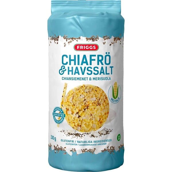 Friggs Majskakor Chiafrö & Havssalt 130g