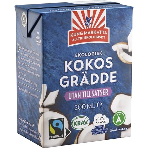 Kung Markatta Kokosgrädde 200ml KRAV Fairtrade