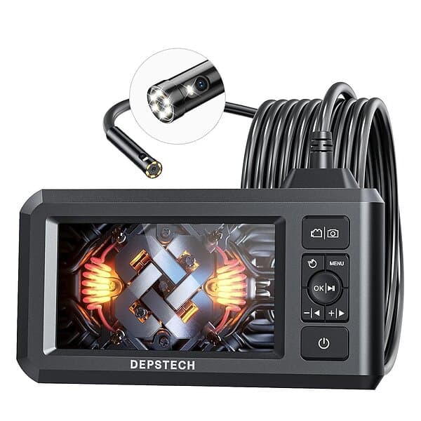 NÖRDIC DS300 Dubbel Lins Endo-/Boreskop 1080P Digital Inspektionskamera 5m kabel 7,9mm IP67 4,3" LCD Skärm 7x LED