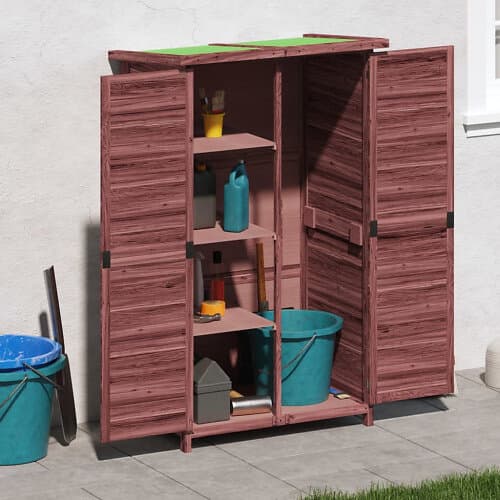 vidaXL Trädgårdsbod mocka-brun 83x57x140 cm massiv furu