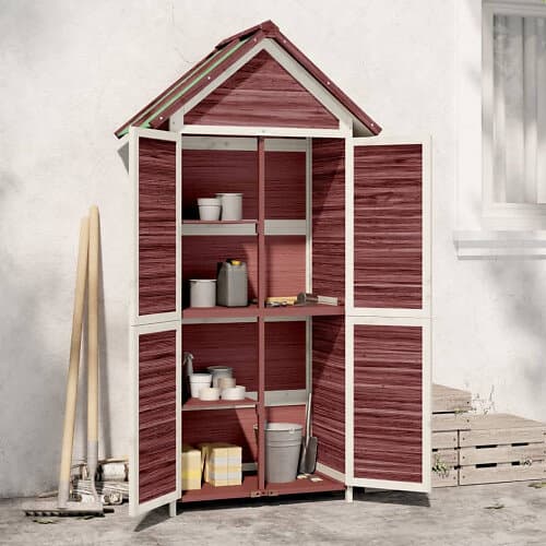 vidaXL Trädgårdsbod mocka-brun 89x52,5x175 cm massiv furu