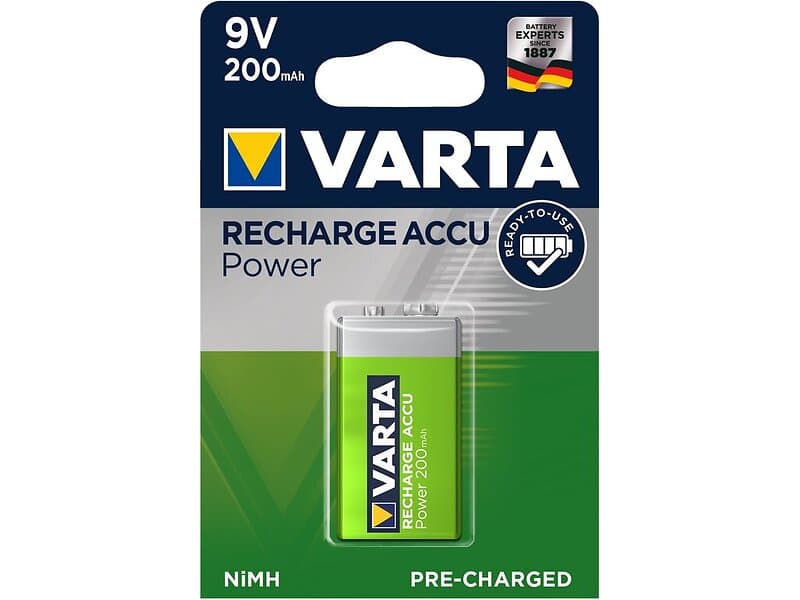 Varta Laddbart. 9V 200mAh 1,2v. NiMh 1st