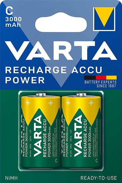 Varta Laddbart C 3000mAh 1,2v. NiMh 2st