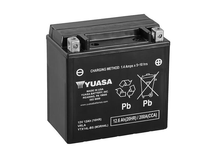 Yuasa Mc batteri YTX14L-BS MF AGM 12v 12,6 Ah