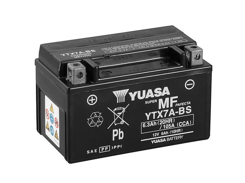 Yuasa Mc batteri YTX7A-BS MF AGM 12v 6,3 Ah