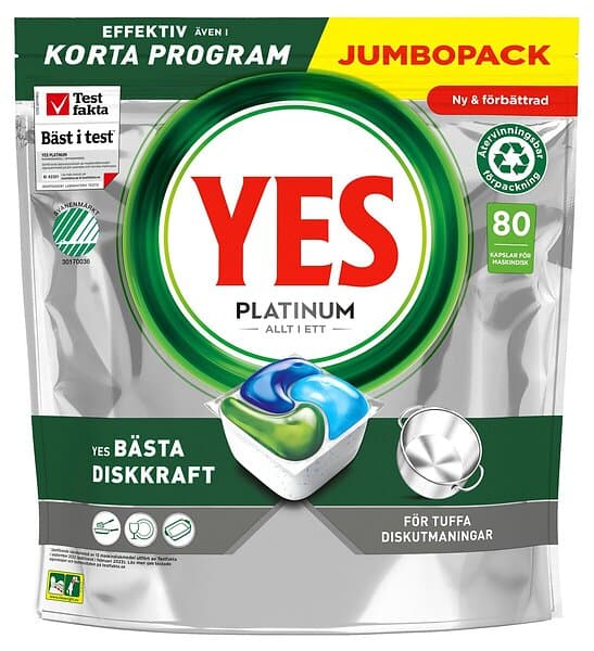 Yes Platinum All In One Maskindisktabletter 80st