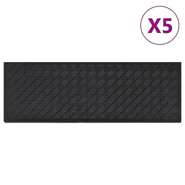 vidaXL Trappstegsmattor 5 st 25x75 cm gummi 155642