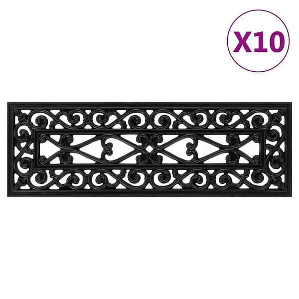 vidaXL Trappstegsmattor 10 st 25x75 cm gummi 155629