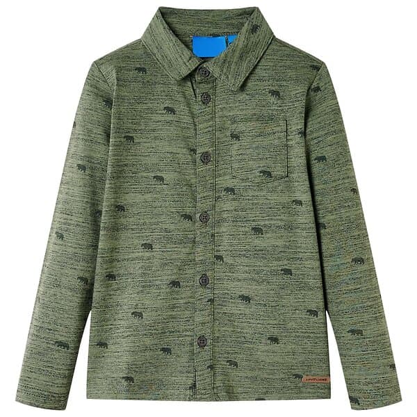 vidaXL Skjorta för barn khaki melange 104 13125