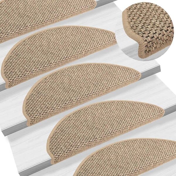 vidaXL Trappstegsmattor självhäftande sisal 15 st 65x21x4 cm mörkbeige 326878