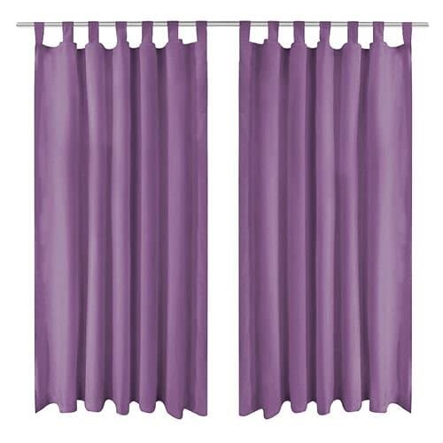 vidaXL Gardiner i microsatin 2 st med öglor 140x175 cm lila 132225