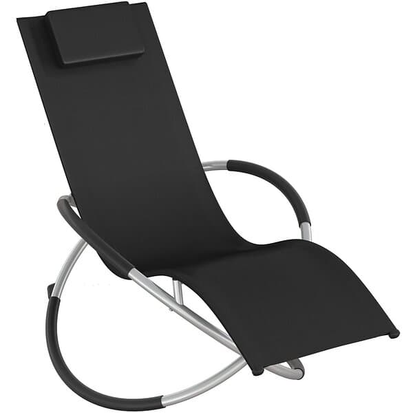 TecTake Solstol Paulina, ergonomisk, hopfällbar, 150kg belastning svart