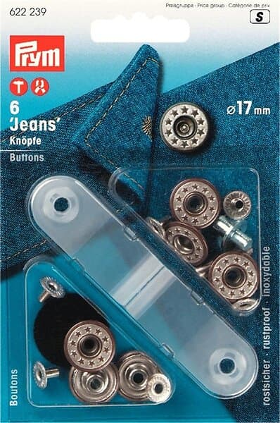 Prym Jeansknappar Stjärna antik mässing 17 mm 6 st
