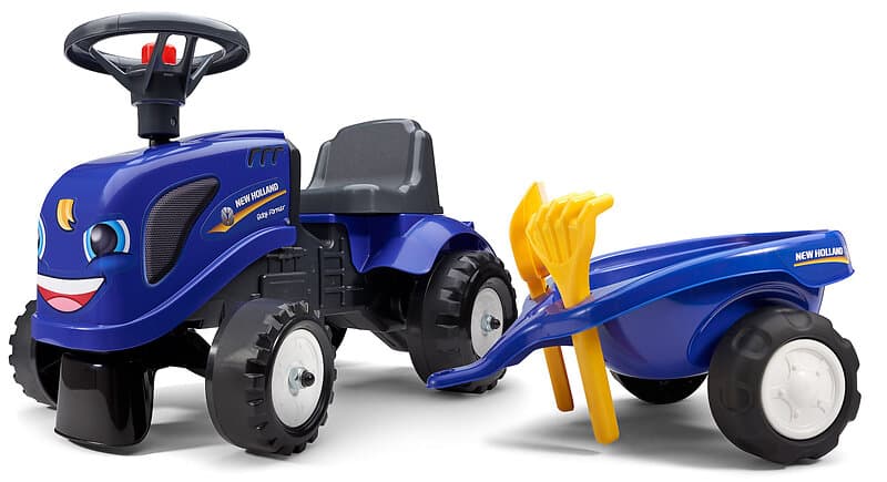 Falk New Holland Traktor med Tillbehör, Blå