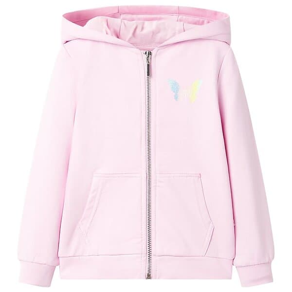 vidaXL Barnhoodie ljusrosa 104 10850