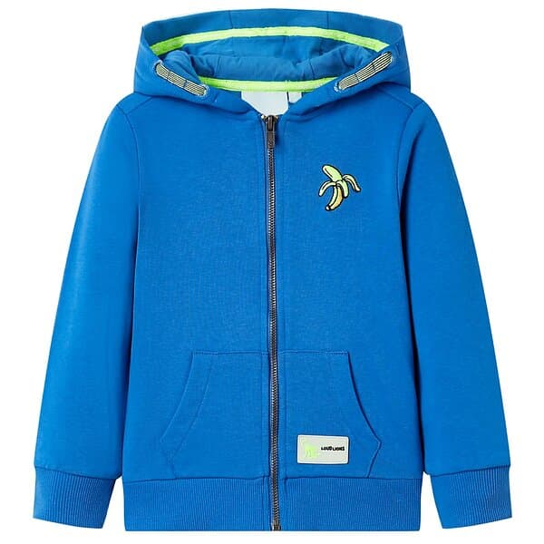 vidaXL Barnhoodie med dragkedja blå 104 11695
