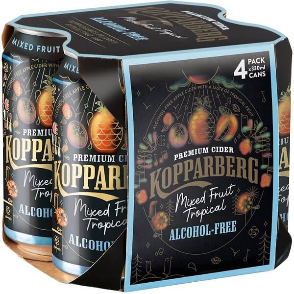 Kopparberg Mixed Tropical Fruit Cider Alkoholfri 4x33cl