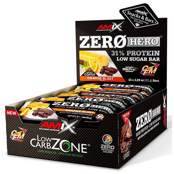 Amix Low Carb Zerohero Protein Bars 65g 15st