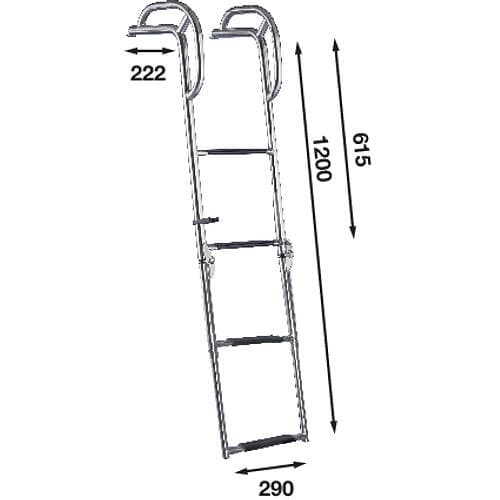 Båtsystem Stege för peke m handtag, 4 steg, 1200mm