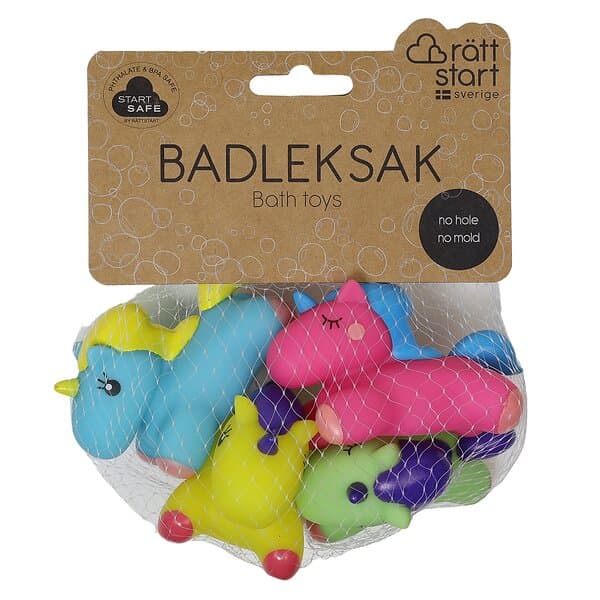Rätt Start Badleksaker, Enhörningar, 4-pack