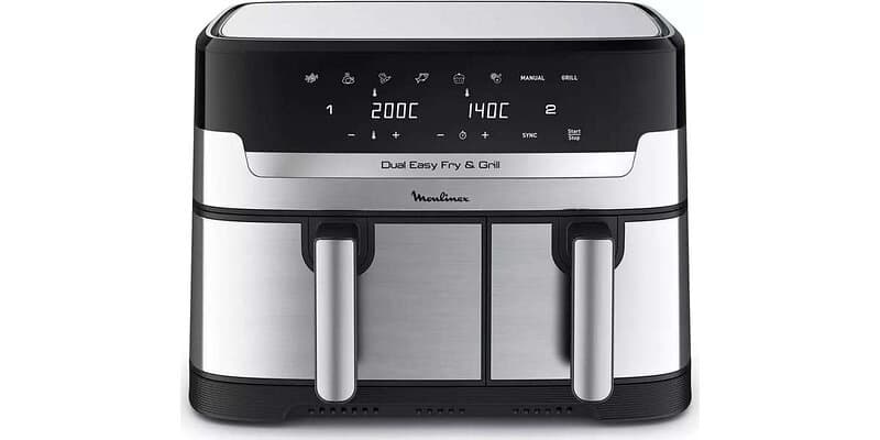 Moulinex Dual Easy Fry & Grill Inox 2 EZ905D20