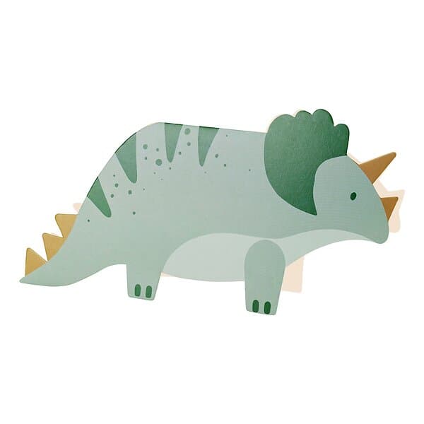 PartyDeco Inbjudningskort Triceratops 6-pack