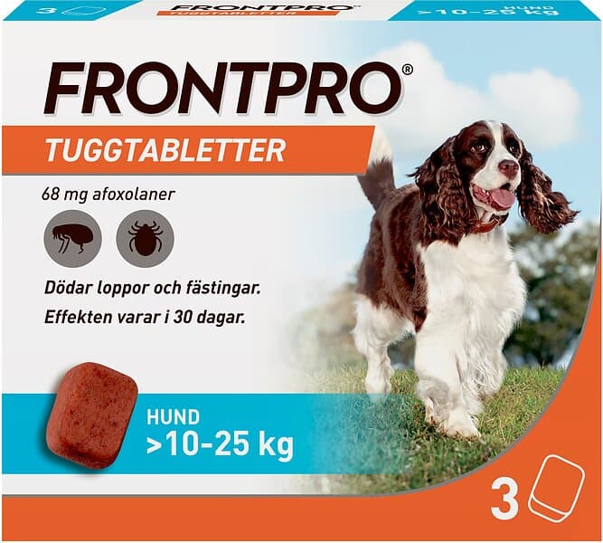 Frontpro 68 mg tuggtabletter för hund 10-25kg 3 st