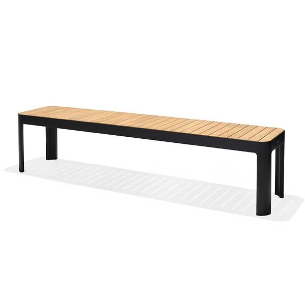 Lifestyle Garden Portals bänk Teak/svart 182 cm