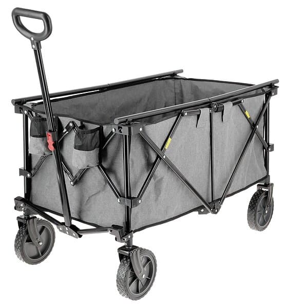 Clas Ohlson Hopfällbar skrinda, stora hjul och teleskophandtag