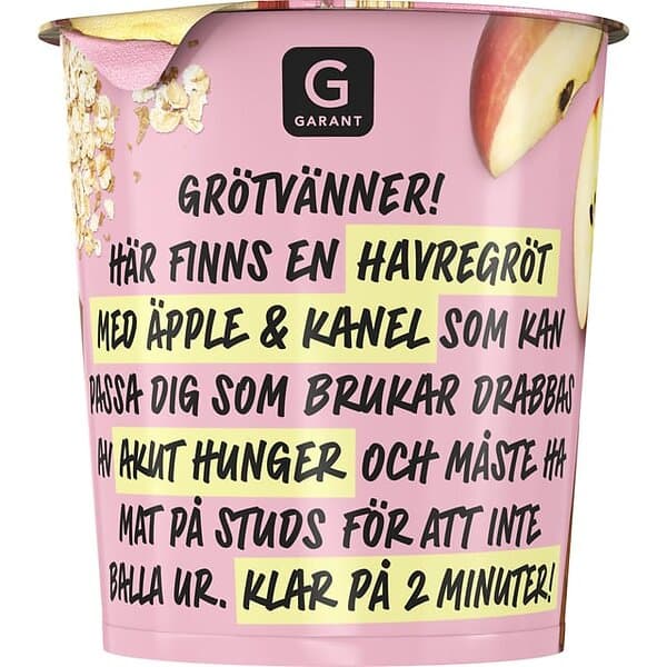 Garant Grötkopp Äpple & Kanel 65g