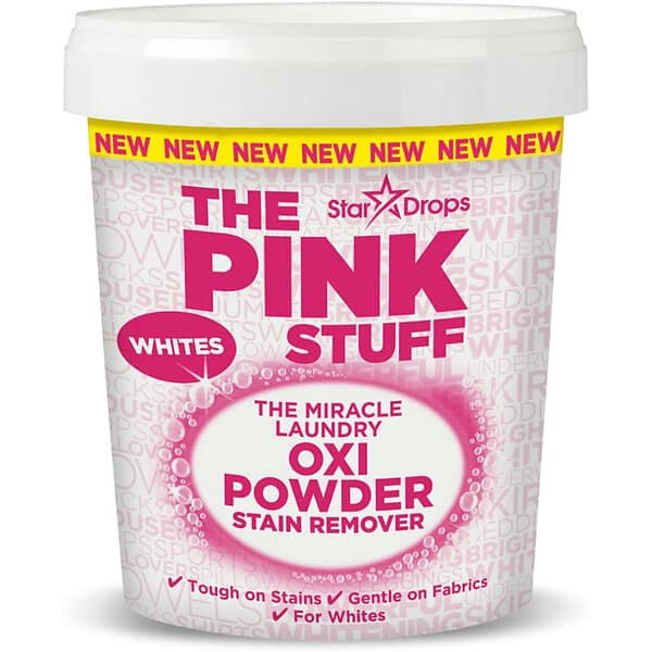 The Pink Stuff Miracle Laundry Oxi Powder Stain Remover Whites 1200g