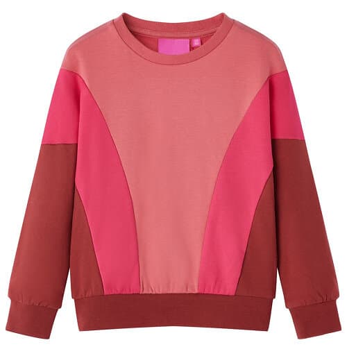 vidaXL Tröja för barn färgblock rosa och henna 140 13993