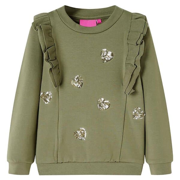 vidaXL Tröja för barn khaki 128 13737
