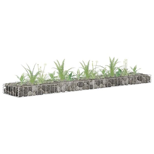 vidaXL Planteringsgabion upphöjd galvaniserat stål 180x30x10 cm 145632